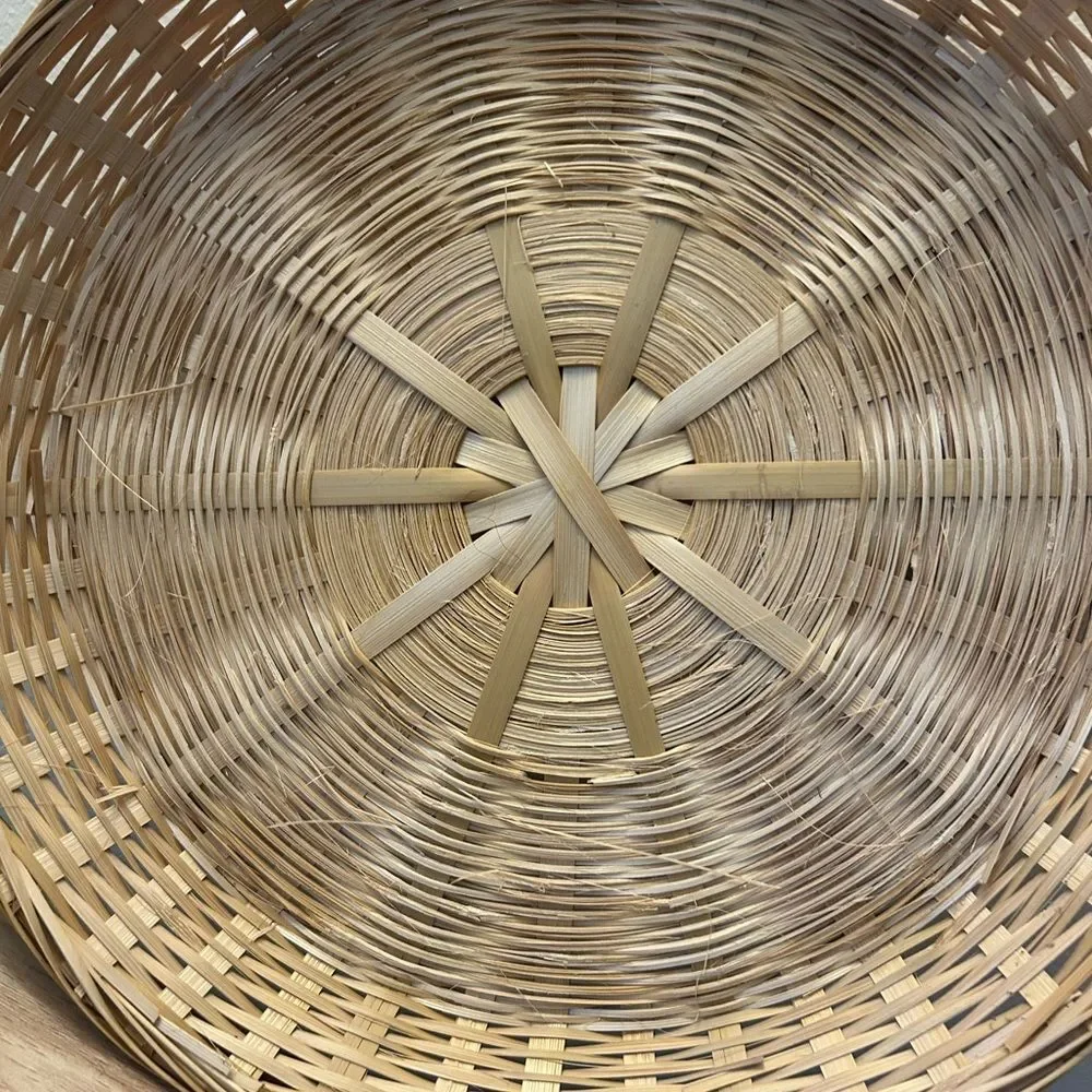 Round Woven Rattan Wall Basket - Natural Tan